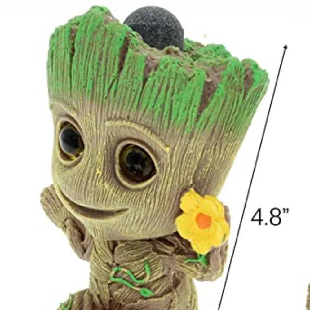 Ulifery Baby Tree Groot Fish Tank Decoration Air Stone Bubble Blower Set New